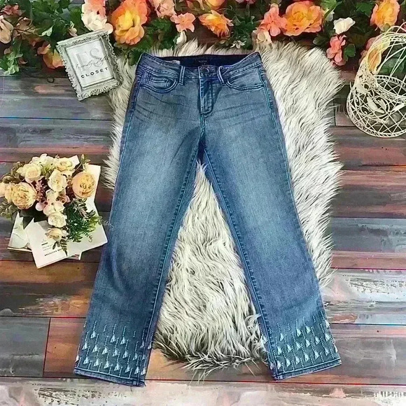 Not Your Daughters Jeans Slim Ankle Lift and Tuck Technology Embroidered Jeans - Picture 3 of 11